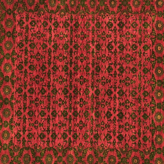 Ahgly Company Indoor Square Abstract Orange Modern Area Rugs, 4' Square