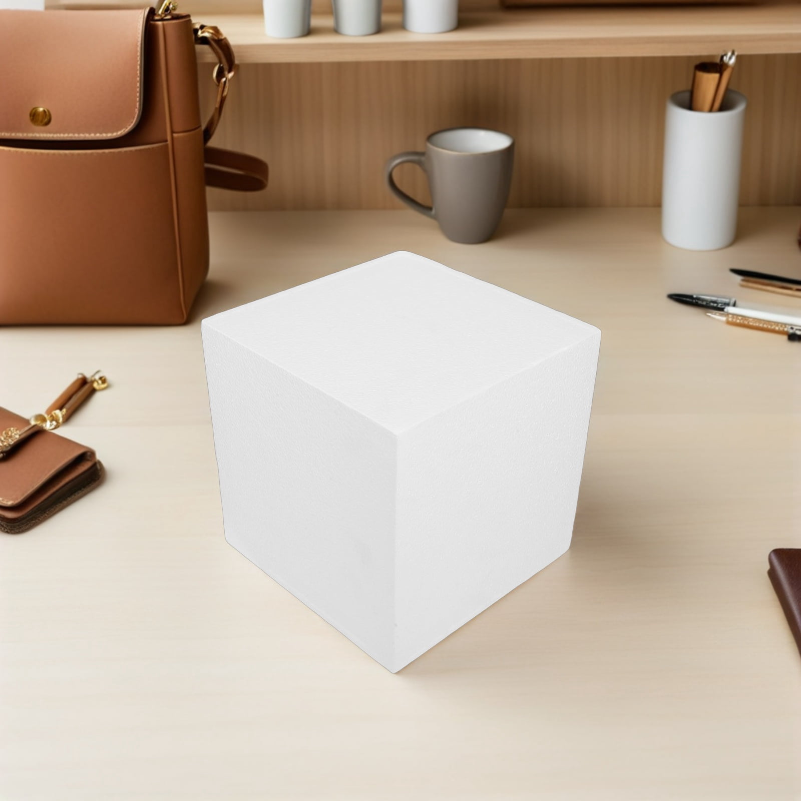 DEEPCRAFF 2Pcs High Density White Foam Cubes for Crafting Easy to Shape Modeling Foam for Floral Use