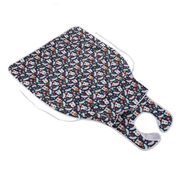 Protector De Ropa Lavable, Babero Largo Para Adultos 3 Capas Plegable 3D De Gran Calibre Reutilizable Para La Cena