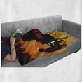 thumbnail image 5 of Music Soft Flannel Fleece Throw Blanket, Pianist Musician Silhouette on Flames Background Illustration, Cozy Plush for Indoor and Outdoor Use, 70" x 90", Marigold Multicolor, by Ambesonne, 5 of 5