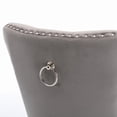 thumbnail image 6 of Velvet Dining Chair, Tufted Back w/ Nailhead & Chrome Legs, Set of 2, Solid Wood, 6 of 10