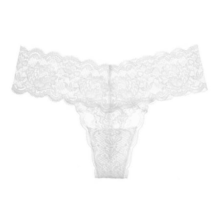

Women Lace Lingerie Temptation Low-waist Panties Embroidery Thong Transparent Hollow out Underwear Female L Black