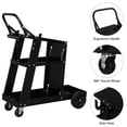 thumbnail image 3 of Tcbosik Welding Cart, 3-Tier Welder Cart with 360° Swivel Wheels and Tank Storage Safety Chains, Rolling Welder Cart for Welding Machine, Black, 3 of 9