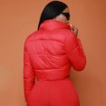 thumbnail image 3 of Ropa de mujer otoño e invierno cuello bufanda manga larga botón a presión cárdigan casual abrigo cálido acolchado de algodón para mujer, 3 of 5