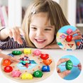 thumbnail image 1 of Fiudx juguetes para niños pequeños Reloj Digital de madera para niños, reloj despertador con cuentas, bloques de construcción, rompecabezas tridimensional, juguete que empareja, 1 of 7