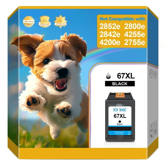 67xl Ink Cartridges Black for Printers for 67 Printer Ink for Compatible for DeskJet 2700e 2700 2755e 2755 4155e 4255e for Envy 6000 6055e 6400