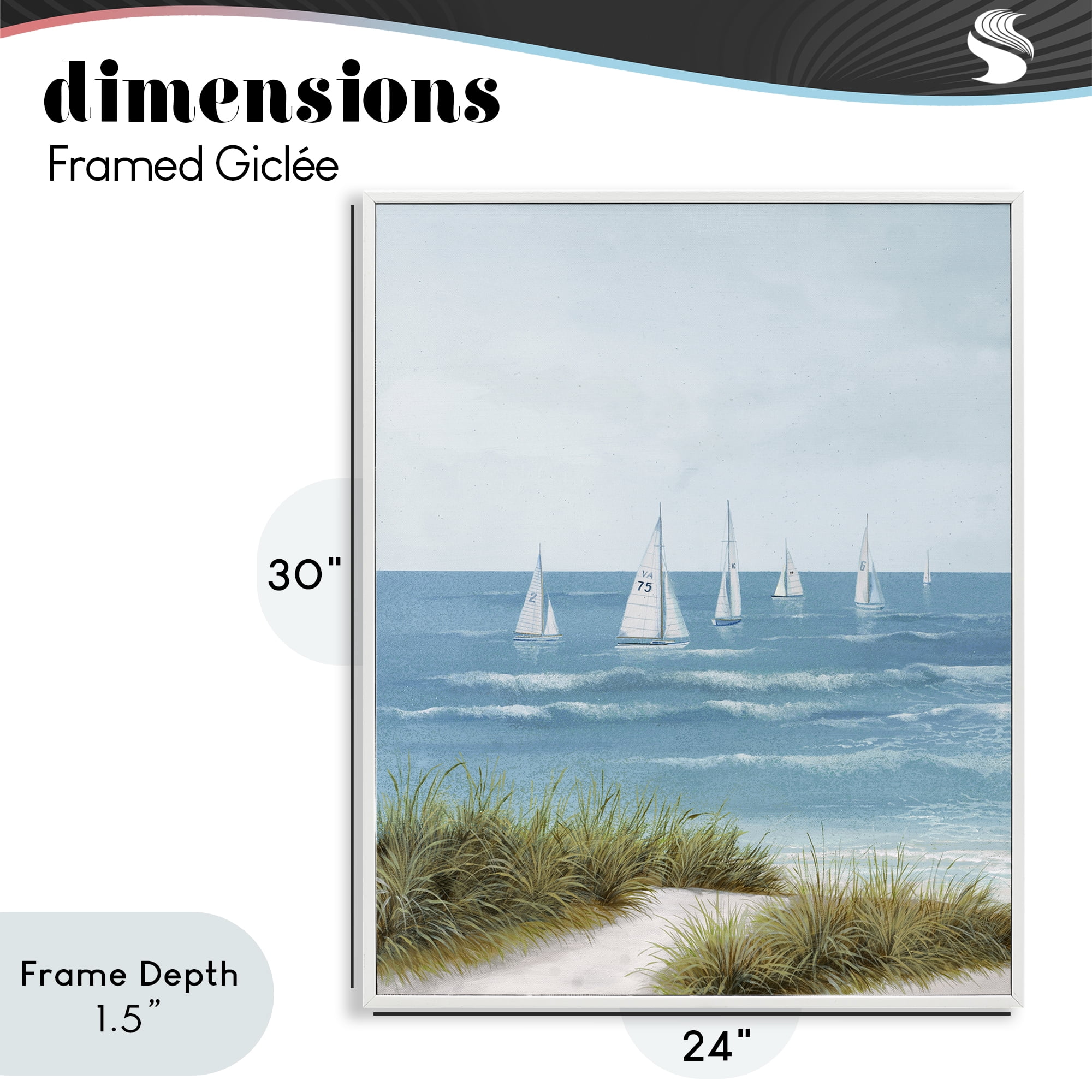 Stupell Industries Sail Away Beach Seascape White Framed Giclee Art, design by Lorenzo Collective