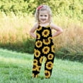 thumbnail image 3 of Odeerbi 1-6 Years Kids Girls Summer Jumpsuit Sunflower Camisole Romper Casual Breathable Comfortable Overalls Strap Bib Overall Pants Playsuit, 3 of 5