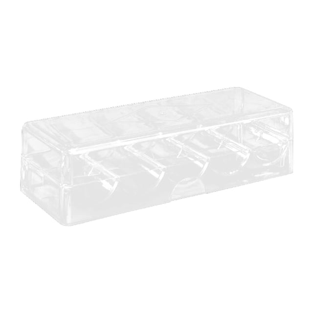 Bandeja de cascos de chips transparentes acrílicos 5 cuadrículas organizador de la pantalla gabinete organizador acrílico contiene 100 chips para el