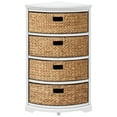thumbnail image 6 of eHemco Hampton Meadows 4 Tier X-Side Corner Storage Cabinet with 4 Wicker Baskets, White, 6 of 9