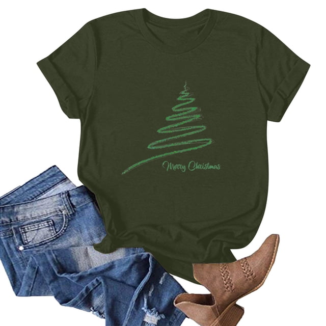 Fiudx Ofertas de La Semana Blusa de Manga Corta con Estampado de Moda para Mujer, Divertida Camiseta con Cuello Redondo