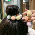 thumbnail image 3 of 5Pcs Hair Tie Elastic Band Scrunchies Crystal Pompom Pearl Ponytail Holder, 3 of 3