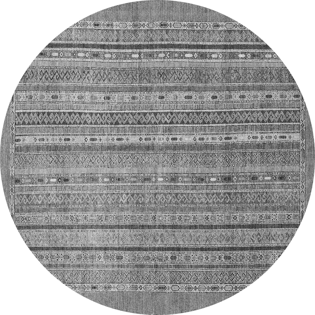 Ahgly Company Indoor Round Abstract Gray Modern Area Rugs, 5' Round