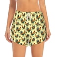 thumbnail image 3 of Uemuo Roosters In Farm Pattern Women's Athletic Shorts High Waisted Running Shorts with Liner Pockets Gym Elastic Workout Shorts-Medium, 3 of 9
