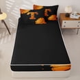 thumbnail image 4 of Castle Fairy Orange Basketball Initial T Zipper Twin Comforter Sets with Fitted Sheet and 2 Pillowcases, Abstract Watercolor Splash Zipper Bedding Set, Black Orange,4-Piece,Black Reversible, 4 of 6