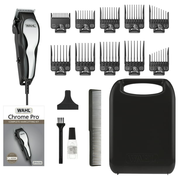 Wahl Chrome pro Haircutting Kit, Black/Chrome - #79730T - Walmart.com ...