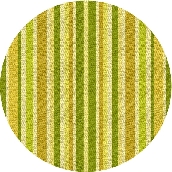 Ahgly Company Indoor Round Patterned Bold Yellow Area Rugs, 5' Round