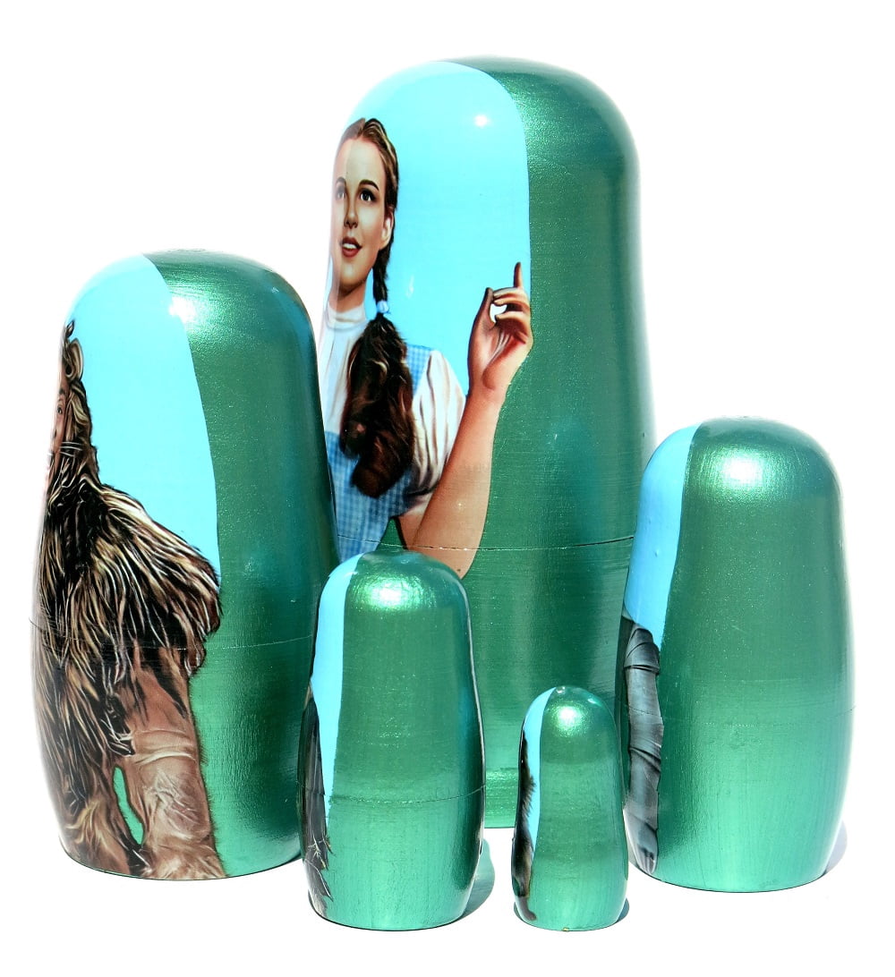 KaleaBoutique Wizard of Oz 5 Piece Nesting Doll - Traditional Original Style Collectible