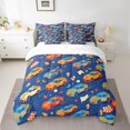thumbnail image 2 of YST, Race Car, Bedding Set, Sports, 7-Piece, King Size, Racing Car, Navy Blue, Microfiber, Comforter Set, 2 of 5