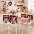 thumbnail image 2 of Merry Christmas Tree Chair Covers Set of 1 Santa Claus Winter Snowman Red Black Plaid Chair Back Covers Stretch Removable Washable Slipcovers Protector for Dining Room Kitchen Party Decor, 2 of 5