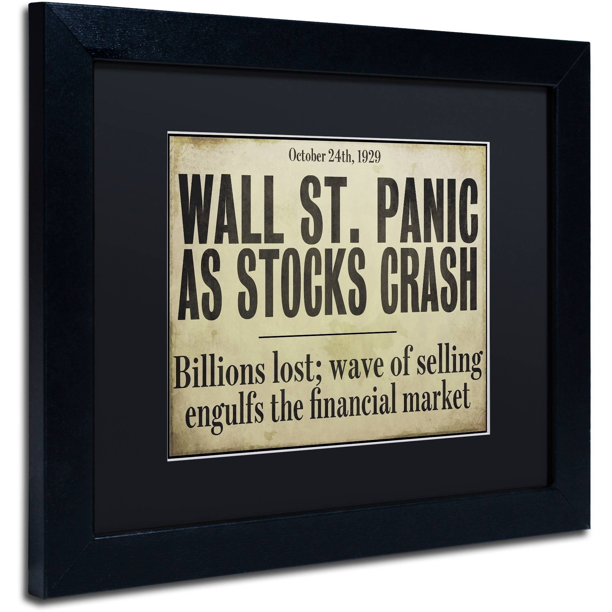 Trademark Fine Art "Wallstreet" Canvas Art by Color Bakery Black Matte, Black Frame