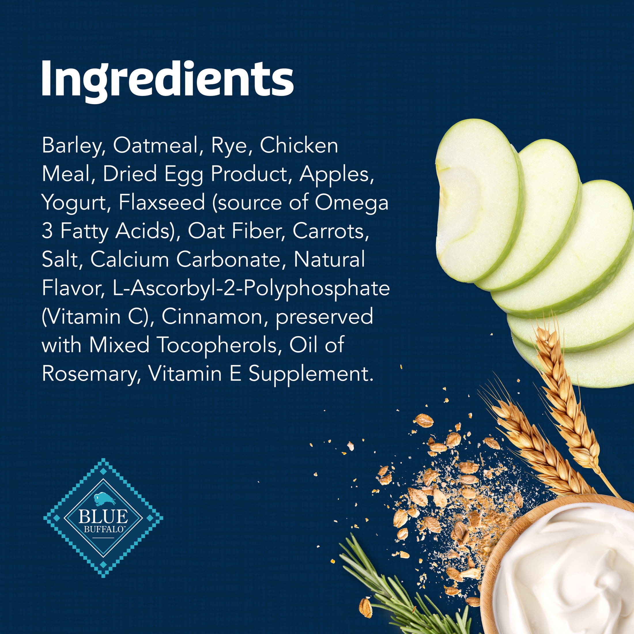 Blue Buffalo Health Bars Mini Crunchy Dog Biscuits, Oven-Baked with Natural Ingredients, Apples & Yogurt, 16-oz Bag