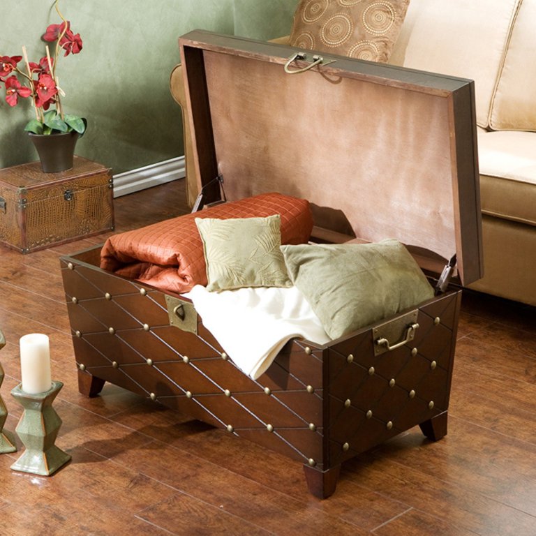 Southern Enterprises Nailhead Coffee Table Trunk - Espresso