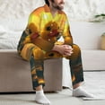thumbnail image 7 of Honeii Cartoon Swimming Yellow Duck Pattern Mens Pajamas Set,2pcs Men's Lounge Long Sleeve Sleep Shirt and Pajama Bottoms Sleepwear Set,Mens Pjs Sets-XX-Large, 7 of 7
