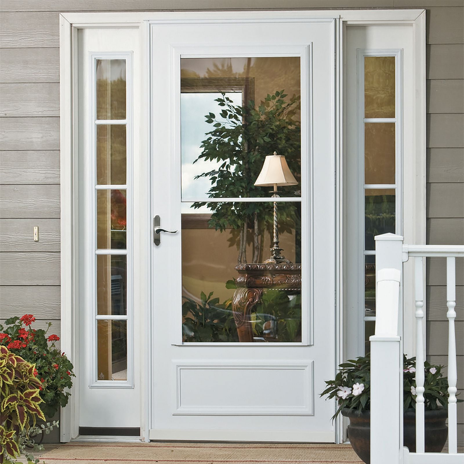 Larson 36x81-inch Screenaway Door, White Retractable Wooden Single Security  Feature - Walmart.com, image size:1600x1600