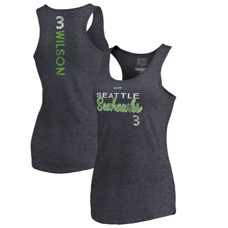 Russell Wilson Seattle Seahawks NFL Pro Line by Fanatics Branded Women's Resolute Tri-Blend Player Name & Number Tank Top - College