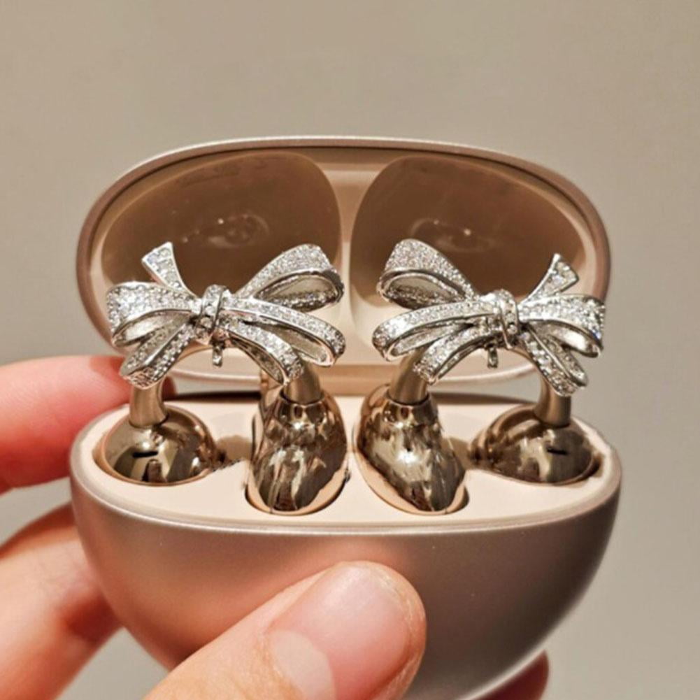 KRONDO Butterfly for Clip on Earbuds Open Ear, Elegant Clip-On Ear Jewelry, Butterfly Rhinestone Headphone, Removable DIY Earphone Accessories