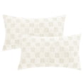 thumbnail image 2 of REGALWOVEN Paquete de 2 fundas de almohada decorativas de pelaje sintético suave a cuadros, cuadradas, funda de almohada de 12" x 20", 2 of 6