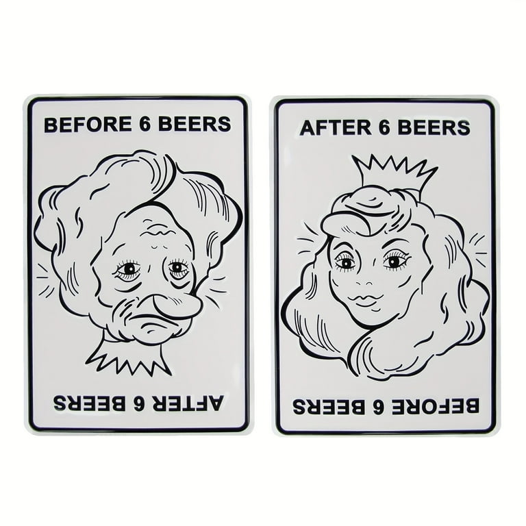 Before After 6 Beers Funny Metal US Made Sign Novelty Garage Bar Pub Wall Decor Before After 6 Beers Funny Metal US Made Sign Novelty Garage Bar Pub Wall Decor