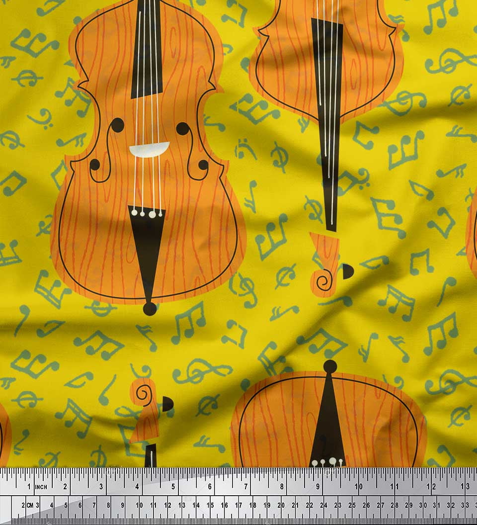 56" Cotton Musical Instruments Fabric 