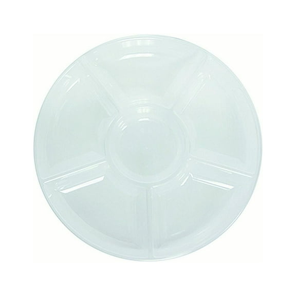 1 - Party Essentials 12" Round 5 Sectional Tray - Clear