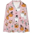thumbnail image 4 of Top-kevin Halloween Ghosts Pumpkins Women's Long-Sleeve Shirt And Full-Length Bottom Pajama Set, 4 of 6