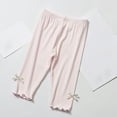 thumbnail image 3 of Efsteb Children's Kids Girls Pants Slim Thin Elastic Outer Pants With Bow Tie Solid Color Casual Soft Comfy Pant (Pink,11 Years), 3 of 4