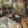 thumbnail image 3 of YAZAOO Round Tablecloth Coffee and Chocolate Cake Pattern Tableclothes, 3 of 8