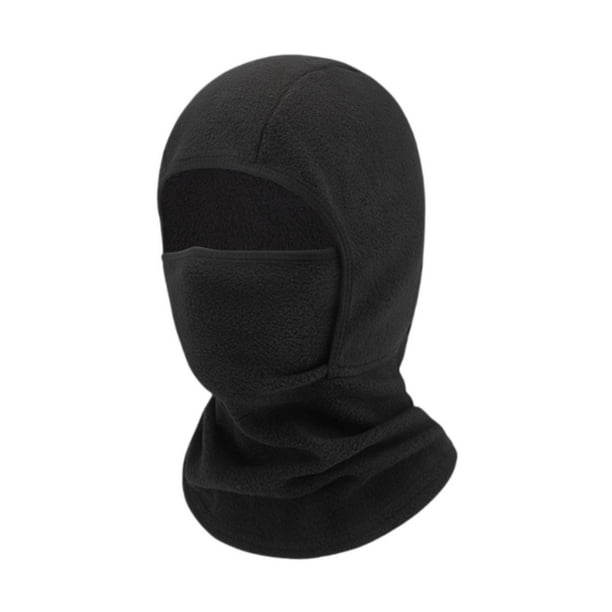 Pasamontañas para niños, máscara facial, máscara de esquí, gorro de invierno, cubierta ligera para la cabeza, bufanda y capucha Negro