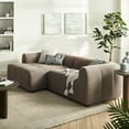 thumbnail image 3 of Liana Left-Facing Upholstered Fabric Modular Sofa with Chaise in Mocha, 3 of 8