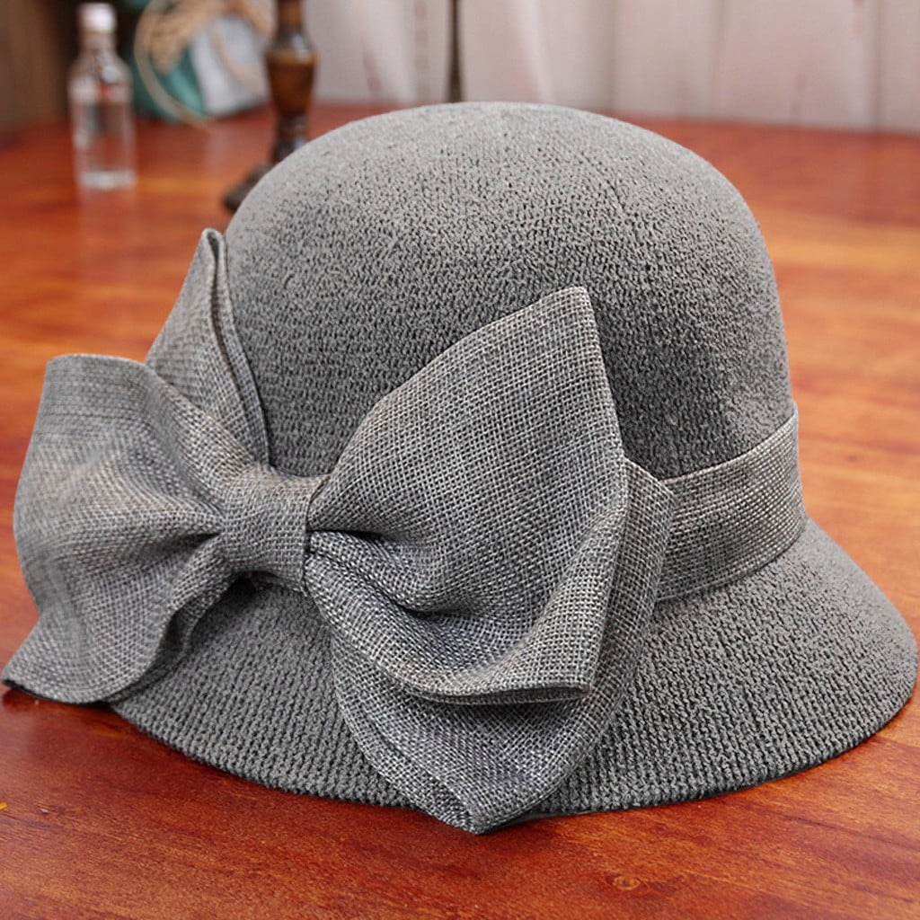 vbnergoie Women Straw Bow Soft Hat Summer Beach Sun Hat Fisherman Cap Cow  Bucket Hat Fuzzy Bucket Hats for Girls Trendy 