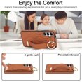 thumbnail image 5 of Allytechgroup Galaxy A14 5G Case with Keychain, Luxury Girly PU Leather Back Cover Bracket Stand Shockproof Bumper Drop Proof Phone Case Cover for Samsung Galaxy A14 5G, Brown, 5 of 8