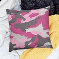 thumbnail image 2 of BANET  Camo Throw Pillow Cushion Cover, Pattern in Pink Tones Feminine Design Girlish Vibrant, Decorative Square Accent Pillow Case 22x22in, 2 of 5
