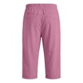 thumbnail image 6 of ZOYOEN Mens Cotton Capris with Pockets- Stretch Casual Elastic Waist Drawstring Relaxed Fit Summer Shorts Pink Size L, 6 of 6
