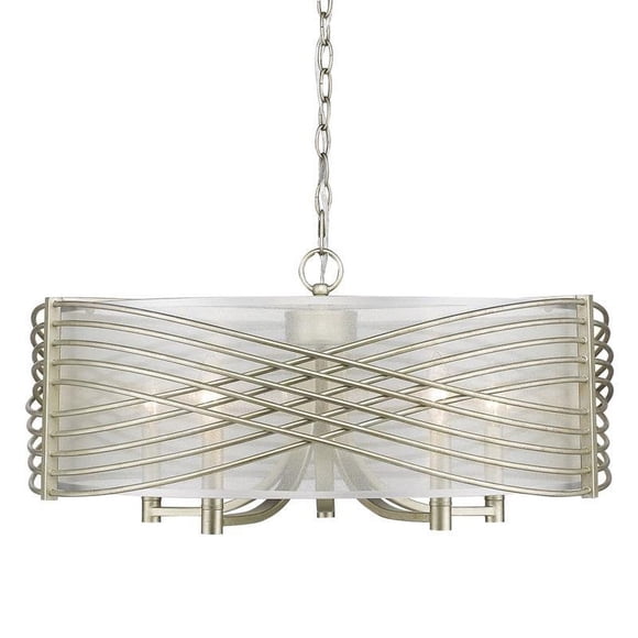 Zara 5 Light Chandelier in White Gold