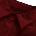thumbnail image 6 of Endives Women's Oversized Shirt Solid Color V Neck Button Down Shirt Loose Long Sleeve Dressy Shirt Wine, 6 of 7