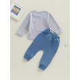 thumbnail image 4 of Boiiwant 2Pcs Toddler Boy Fall Outfits 6M 12M 18M 24M 3T Infant Baby Clothes Set Long Sleeve Contrast Color Sweatshirt Tops + Elastic Waist Sweatpants Set 0-3 Years, 4 of 8
