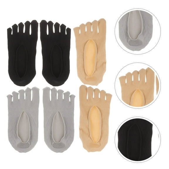 OFFIGAM Women's Wide Toe Socks 3 Pairs Breathable Cotton for Comfort, Friction Reduction and Foot