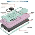 thumbnail image 3 of Dteck Samsung Galaxy S21 ultra Case, Slide Camera Lens Protector Cover Magnetic Ring Holder Kickstand Rugged Shockproof Case for Samsung Galaxy S21 Ultra,Green/Pink, 3 of 11