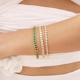 thumbnail image 3 of Baguette Emerald Tennis Bracelet 925 Silver Lab, Baguette Bracelet gift for her,Prong Set Emerald Tennis Bracelet,Layering Bracelet For Her, 3 of 3